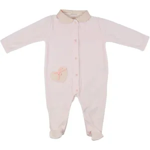 Nanan Heart Design Pink Velour Babygrow