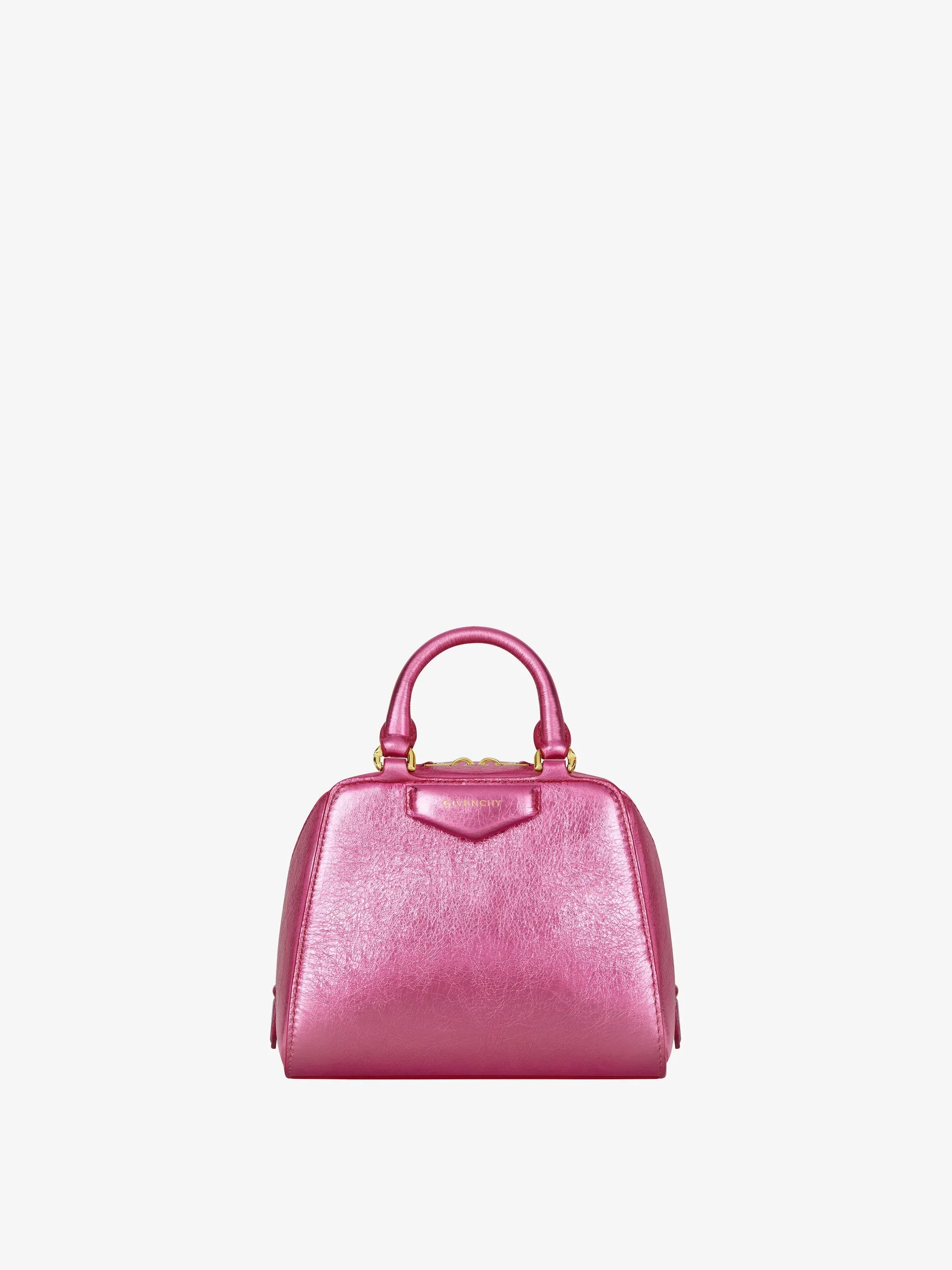 Nano Antigona Cube Bag In Laminated Leather