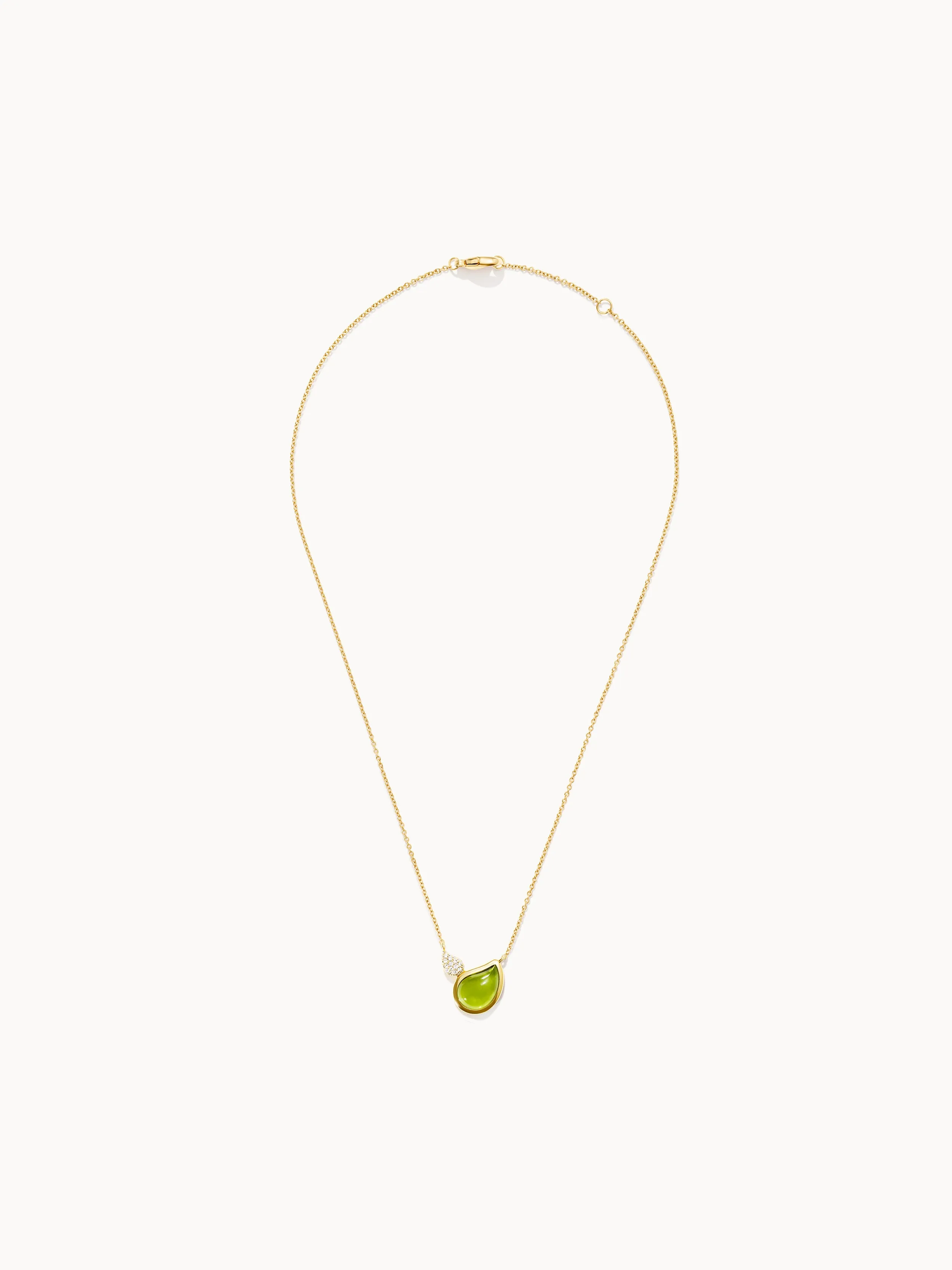 Necklace SIGNATURE 2 Drops Peridot / Diamond Pavé