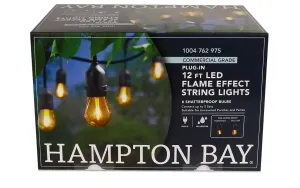 New Hampton Bay 12 ft. 6 Socket LED Flame Effect Indoor/Outdoor String Lights