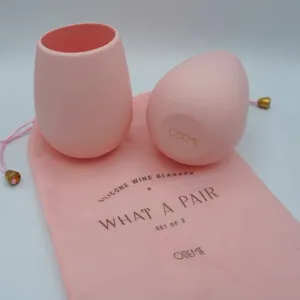New ODEME Silicone Stemless Wine Glasses set of 2! The cups are lightweight but sturdy enough to hold your drinks. Dishwasher and microwave safe