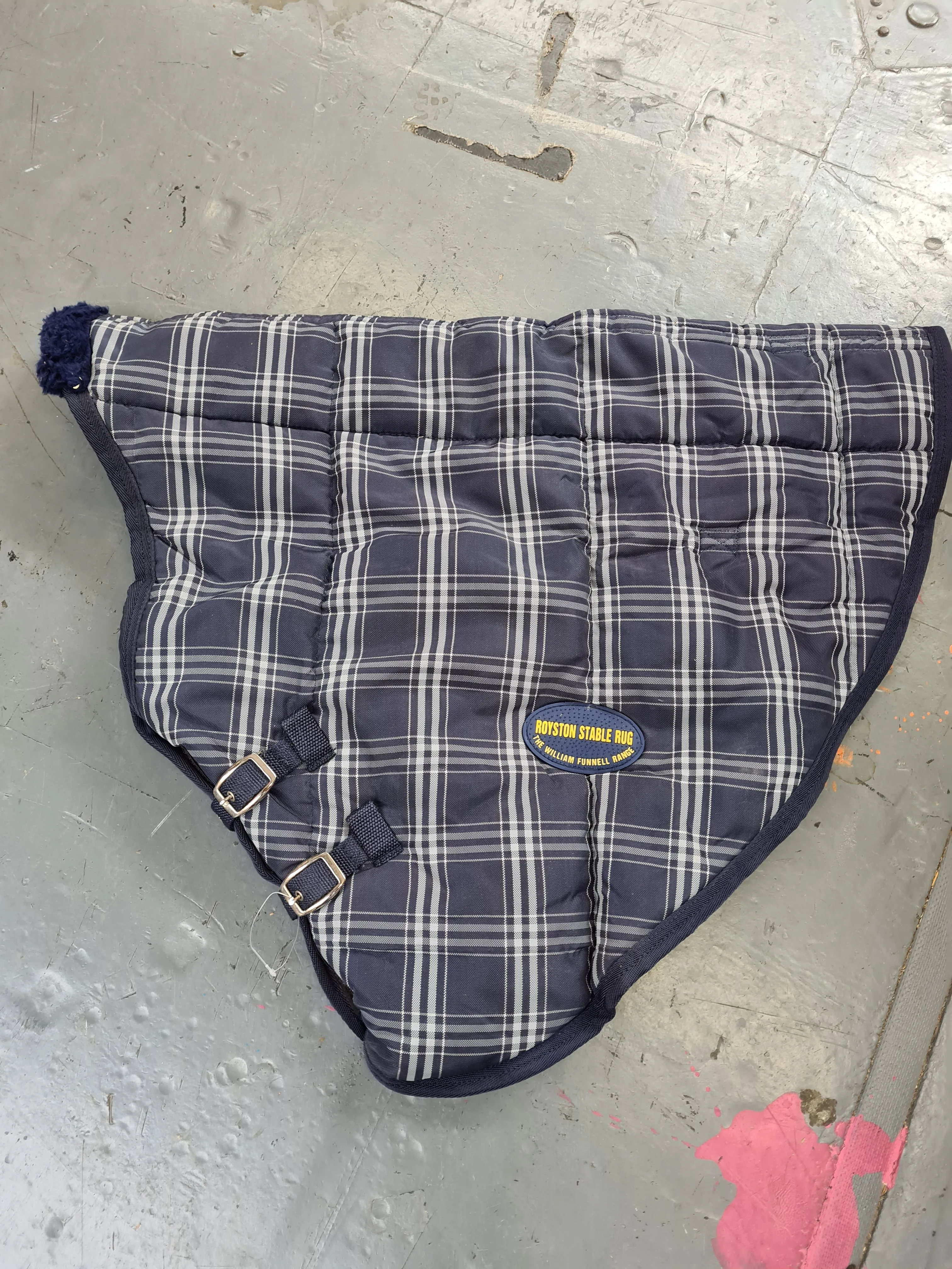 NEW royston stable rug neck/hood size small, blue check FREE POSTAGE 🟢
