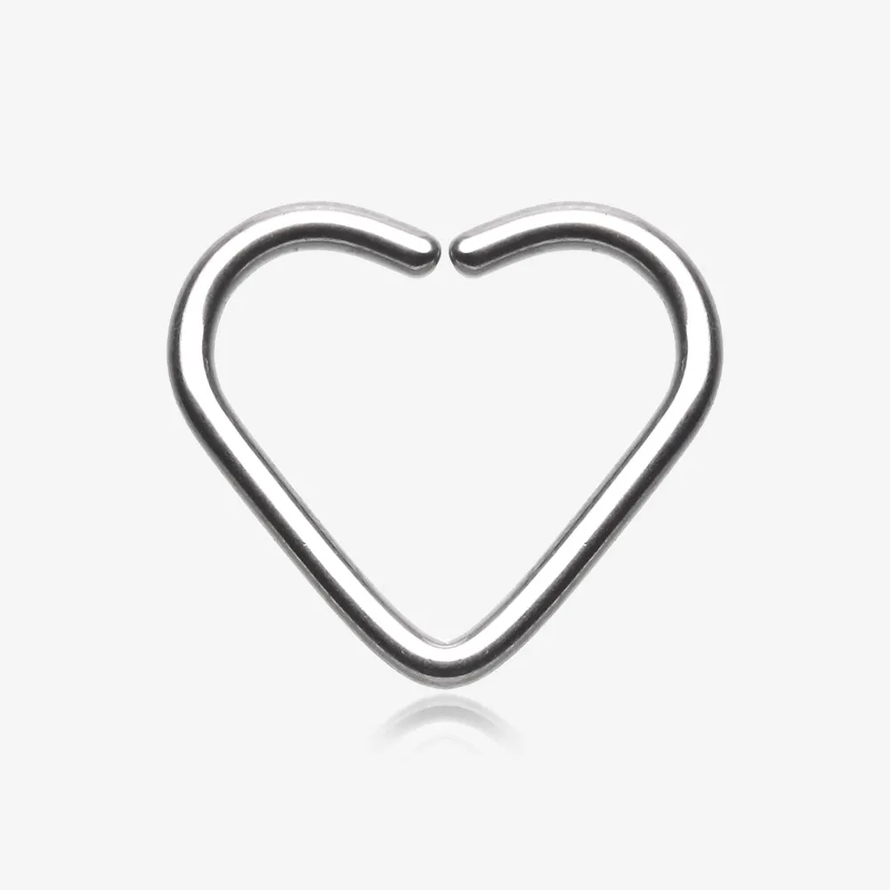 Niobium Heart Bendable Hoop Ring