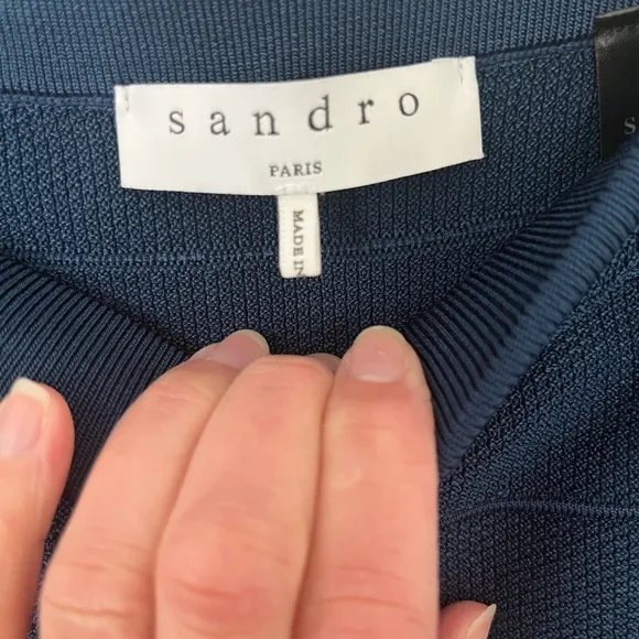 NWOT Sandro Paris Womens Viscose Pleated Blue Stretch Skirt Size 3/Medium