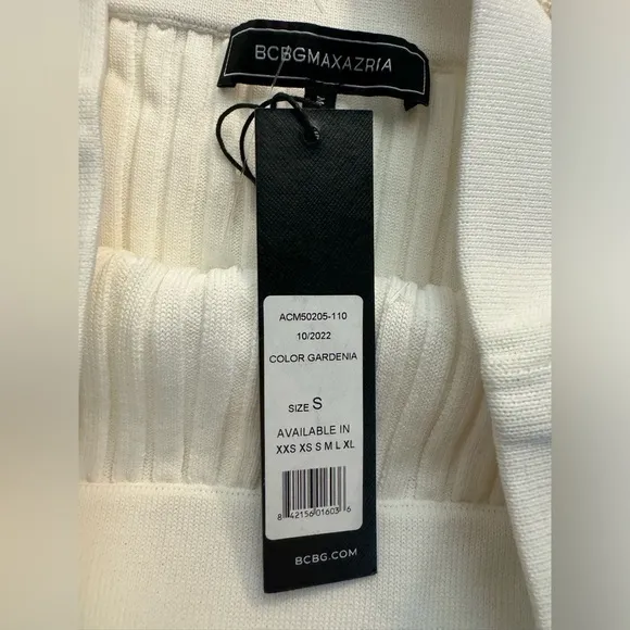 NWT BCBGMAXAZRIA Rib Sweater Skirt Gardenia Small