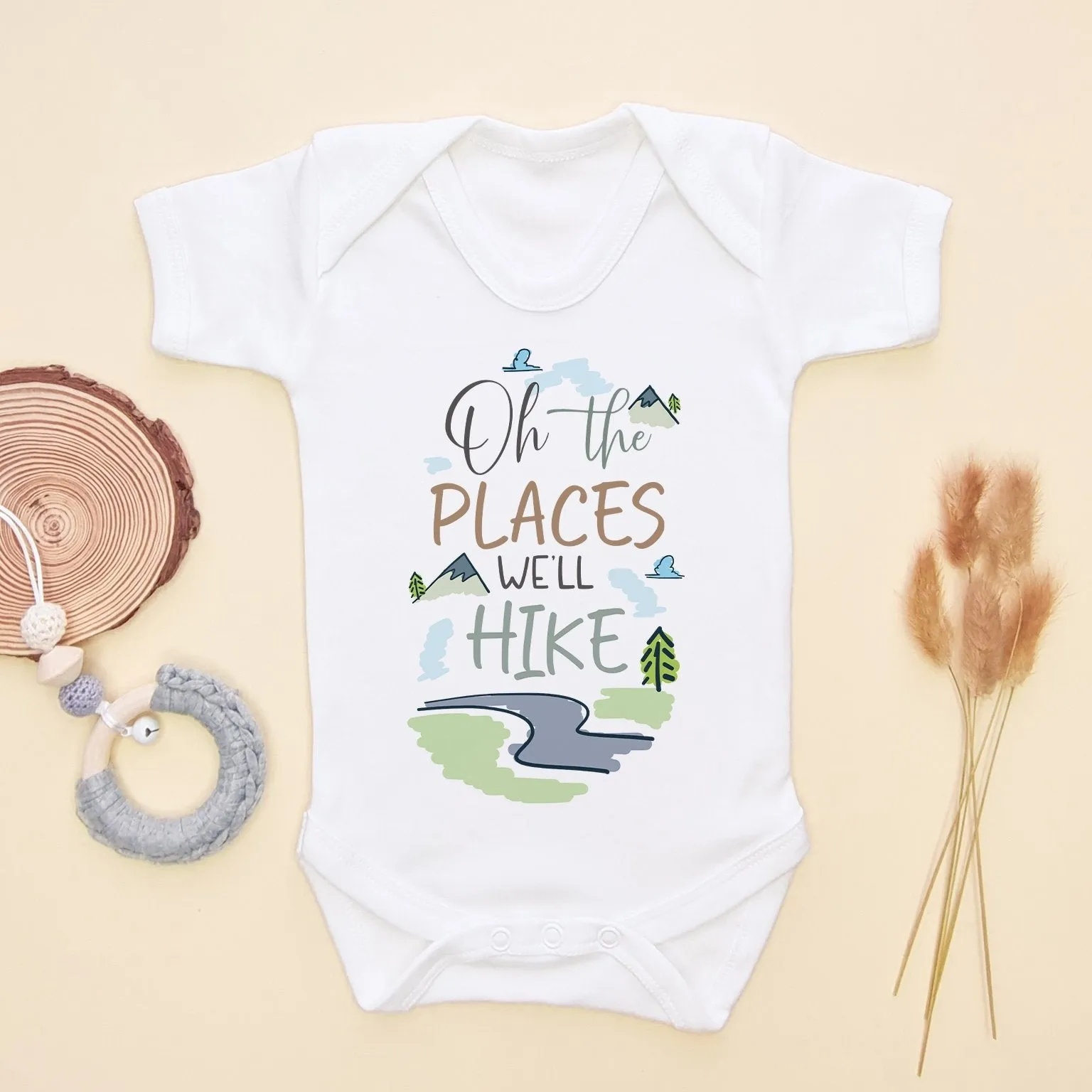 Oh The Places We'll Hike Baby Bodysuit