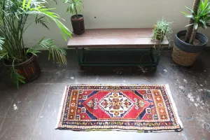 Old Mini Turkish Rug 2ftx3.10ft