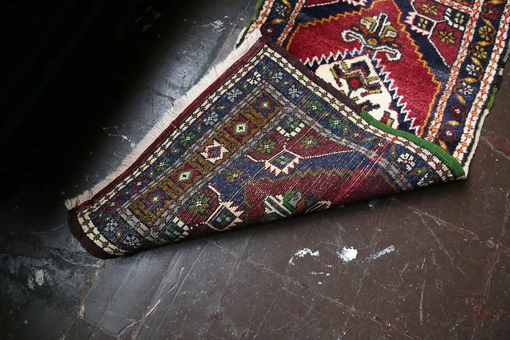 Old Mini Turkish Rug 2ftx3.10ft