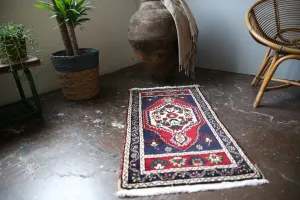 Old Mini Turkish Rug 2x3.8ft