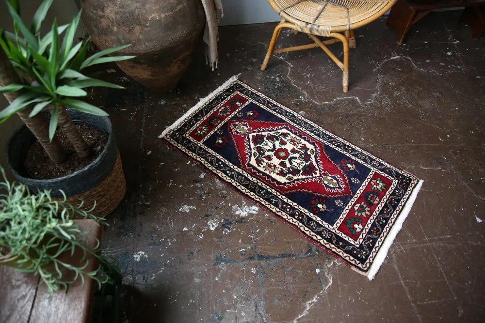 Old Mini Turkish Rug 2x3.8ft