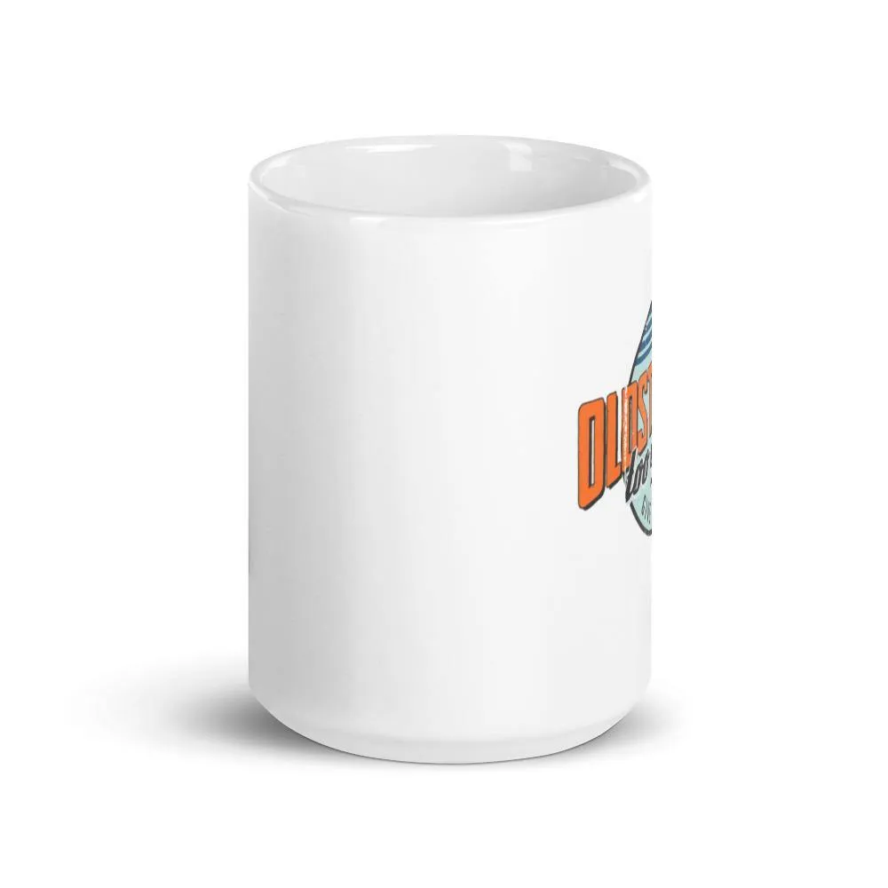OLDSTIPATED Too Old To Give A Sh***! White glossy mug