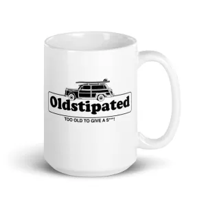 OLDSTIPATED Too Old To Give A Sh***! White glossy mug