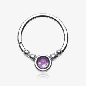 Opalescent Grandiose Bendable Twist Hoop Ring