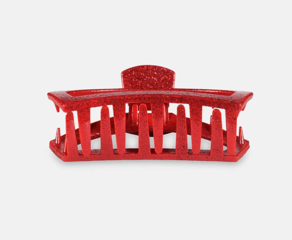 Open Red Glitter Large Clip