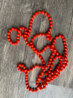 •ORANGE• Double Wrap Beaded 60" Necklace