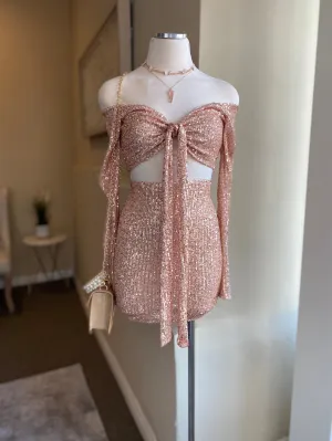 O/S Rose Gold Skirt Set FINAL SALE