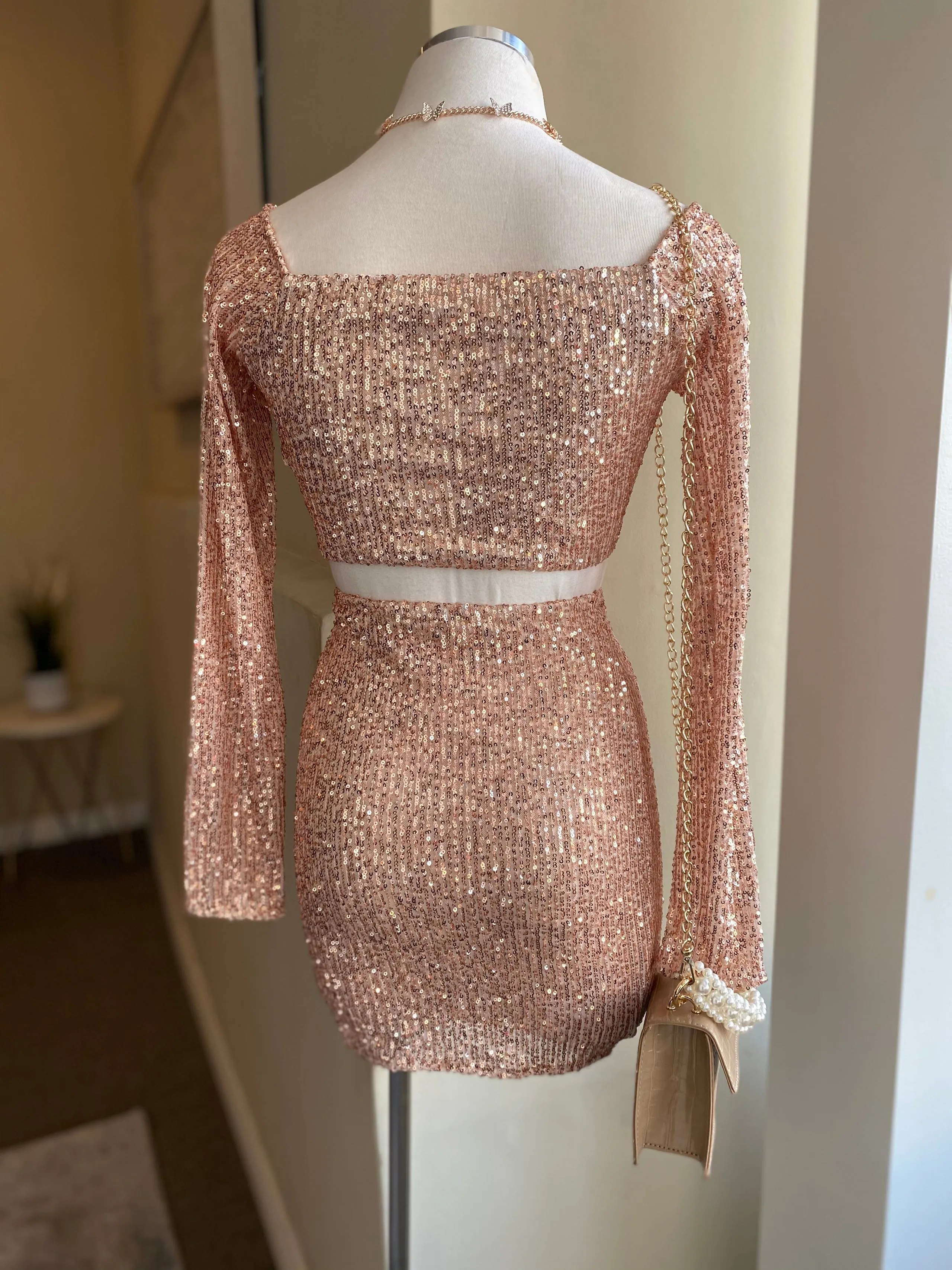 O/S Rose Gold Skirt Set FINAL SALE