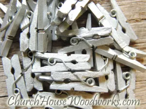 Pack of 100 Mini Silver Clothespins