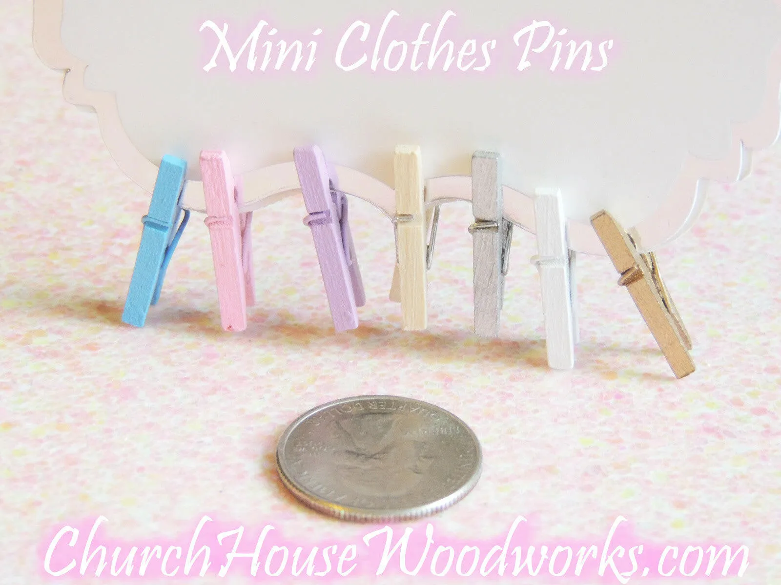 Pack of 100 Mini Silver Clothespins