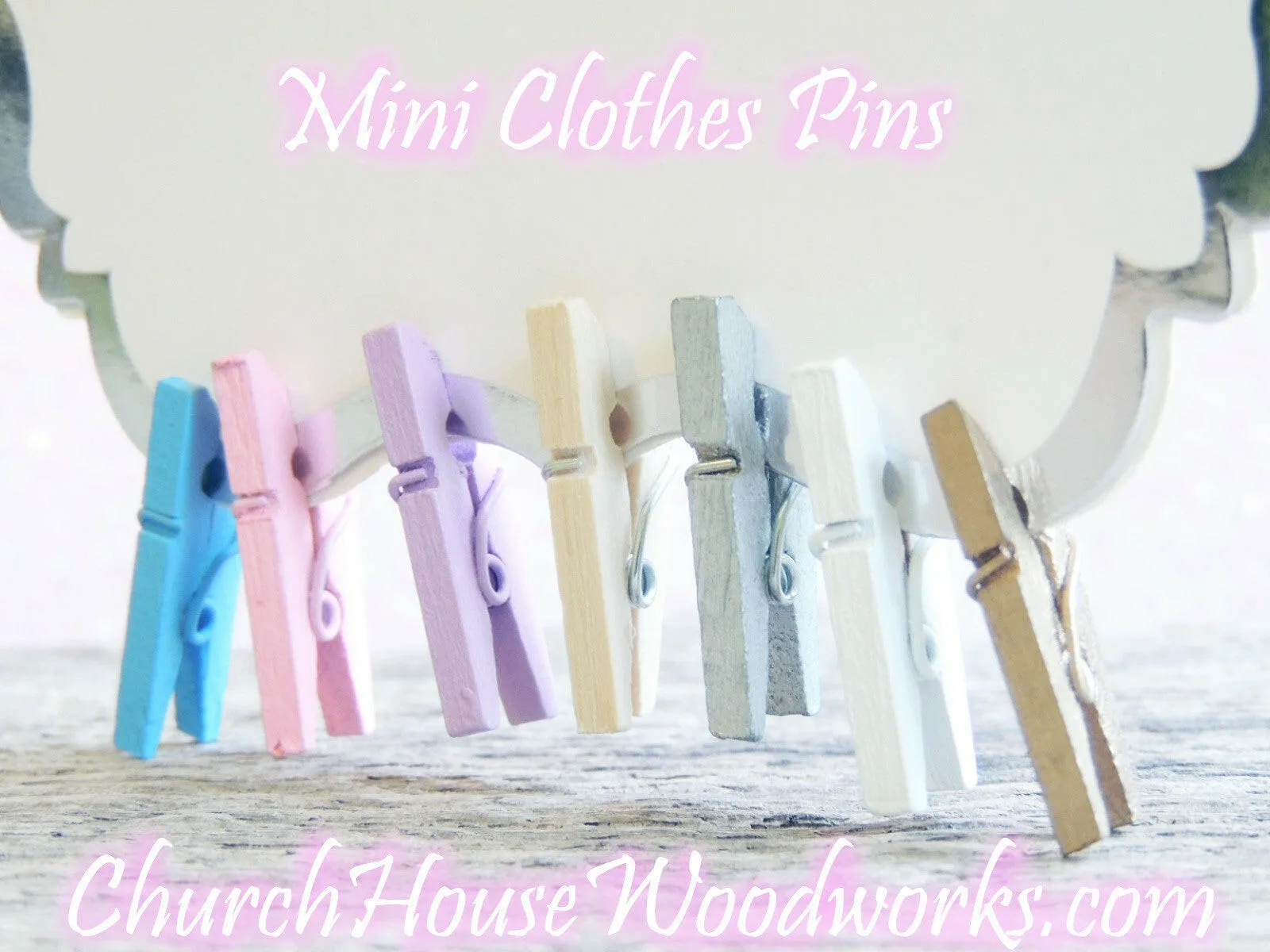 Pack of 100 Mini Silver Clothespins
