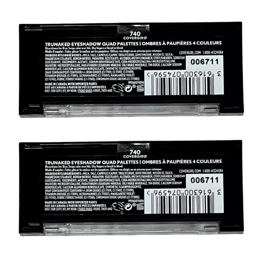 Pack of 2 CoverGirl TruNaked Eyeshadow Quad Palettes, Zenning Out 740