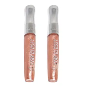 Pack of 2 Rimmel Stay Glossy 6HR Lip Gloss, All Nighter # 122