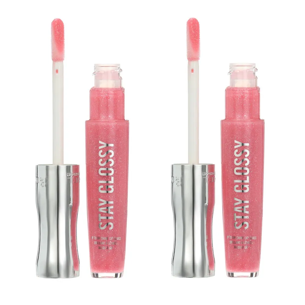 Pack of 2 Rimmel Stay Glossy 6HR Lip Gloss, Flower Power # 140