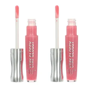 Pack of 2 Rimmel Stay Glossy 6HR Lip Gloss, Flower Power # 140