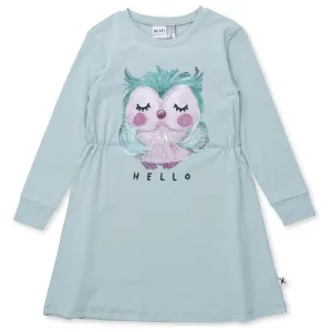 Painted Owl Dress - Muted Green