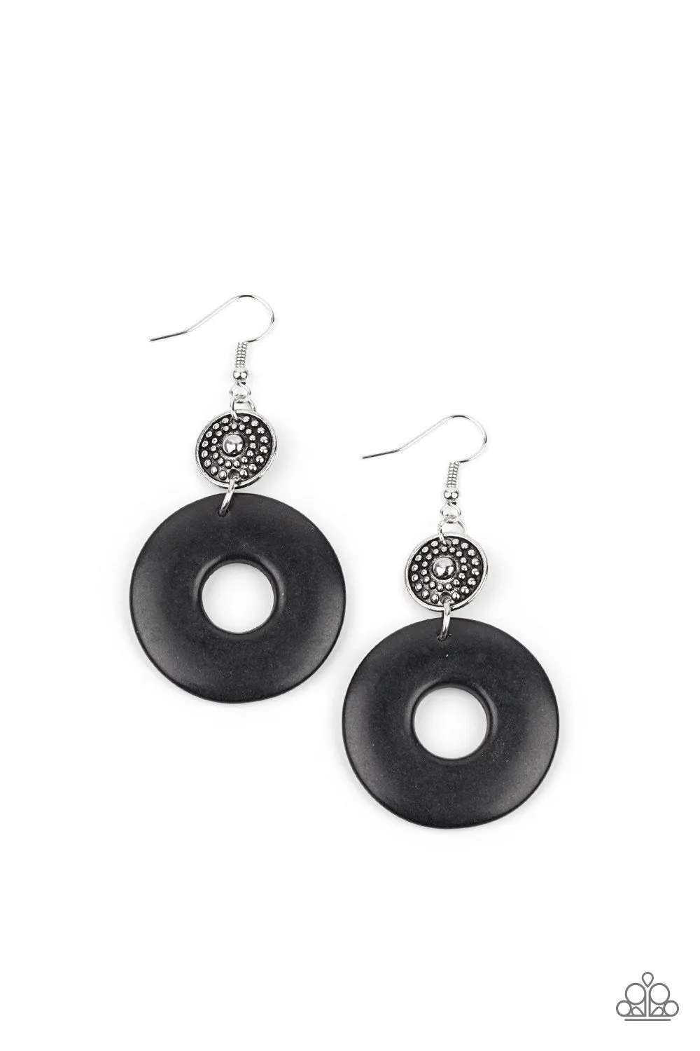 Paparazzi - Earthy Epicenter - Black Earrings