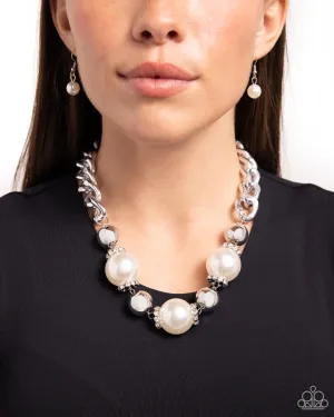 Paparazzi Generously Glossy Necklace White