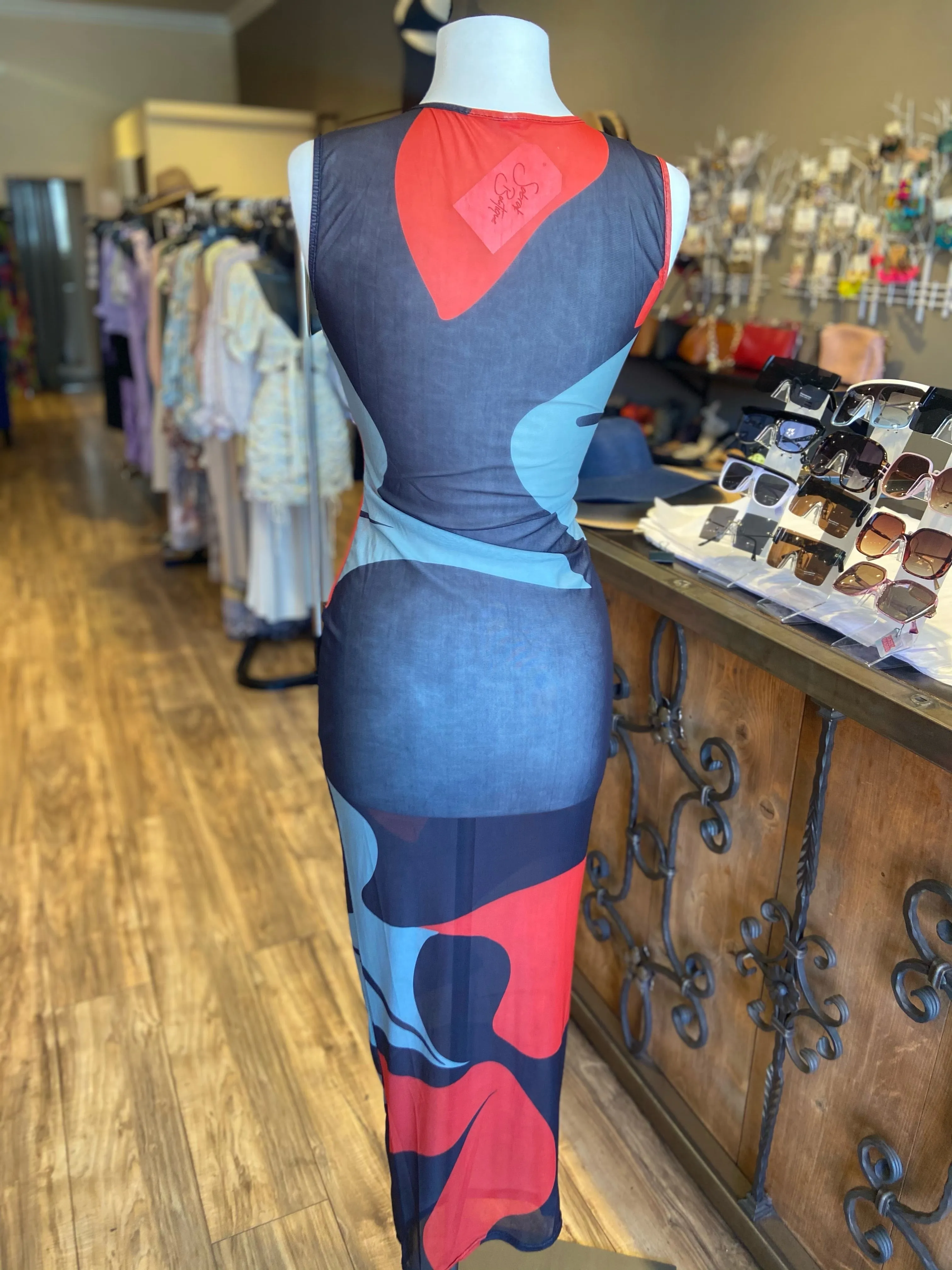 Pattern Mesh Long Dress FINAL SALE