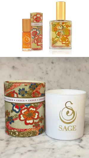 PERFUMISTA ~ AMBER Gemstone Perfume & Candle Gift Set by Sage