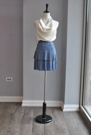 PERIWINKLE MINI SKIRT WITH ELASTIC WAIST