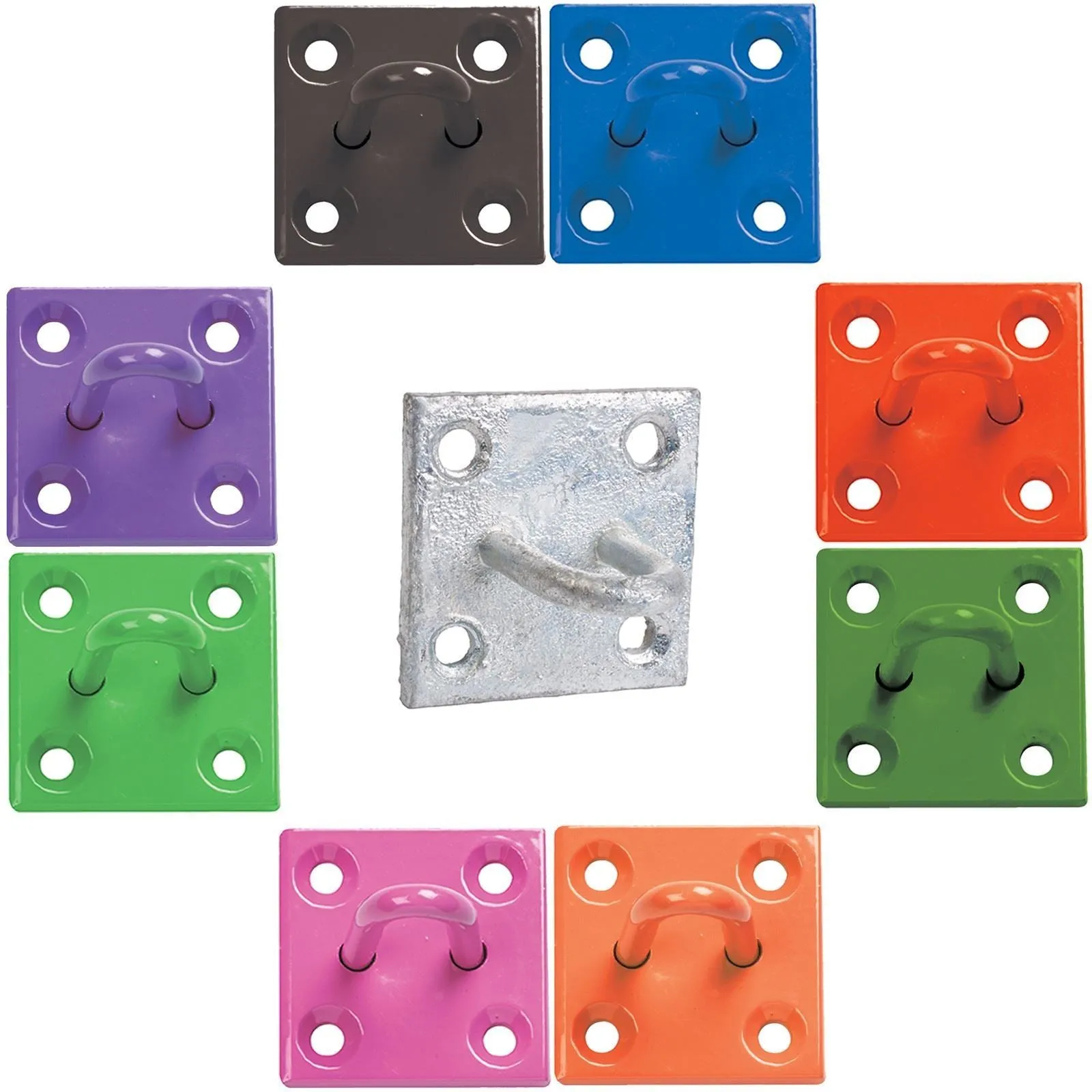 Perry Equestrian 50mm x 50mm Perry Equestrian Chain Staple on Plate - Pack of 2