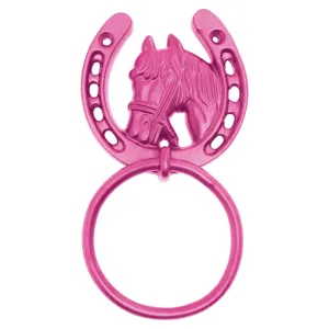 Perry Equestrian Horse Shoe Tie Rings on Plate