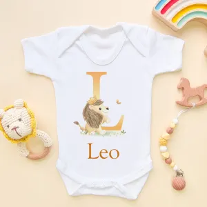 Personalised Cute Lion Baby Bodysuit