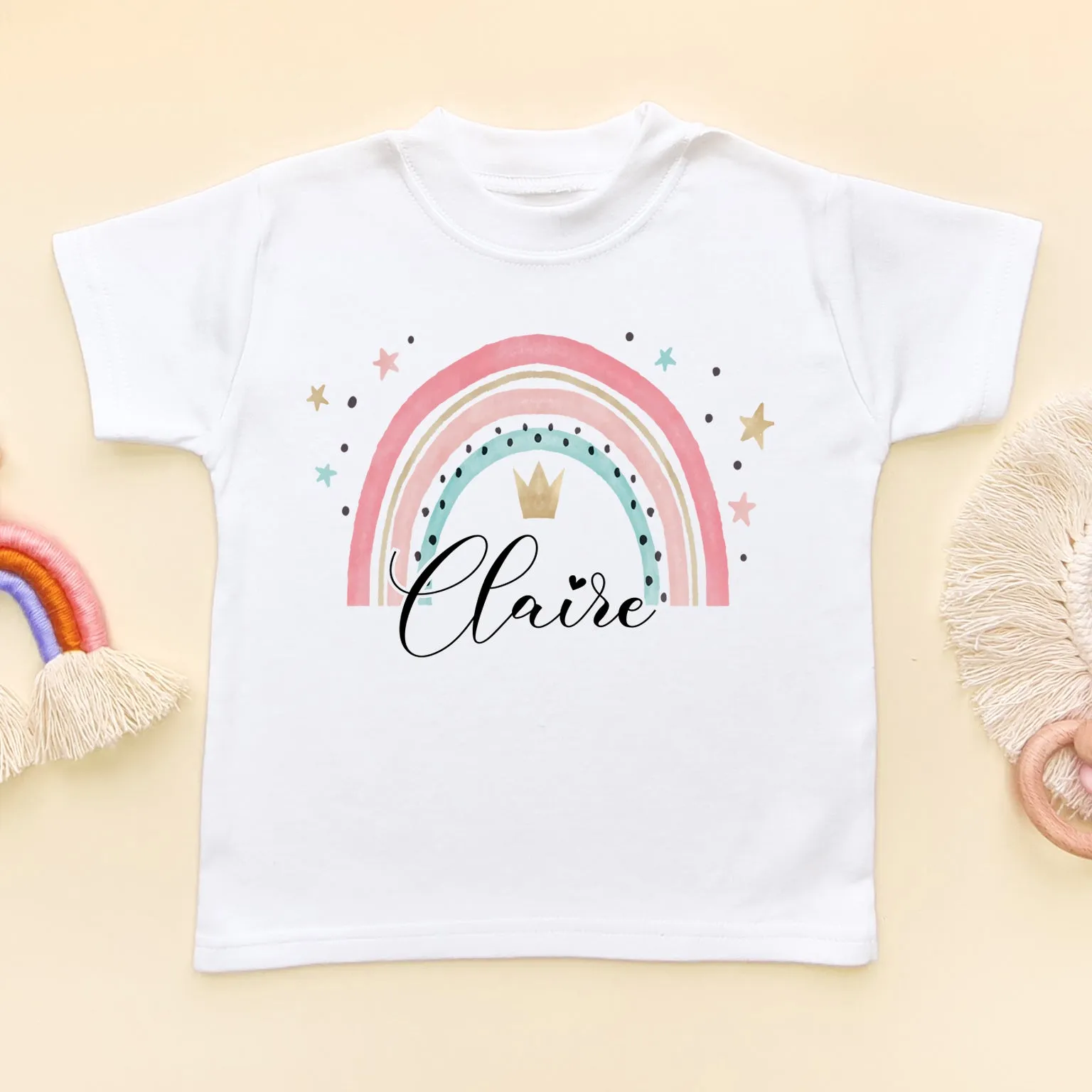 Personalised Rainbow Toddler T Shirt