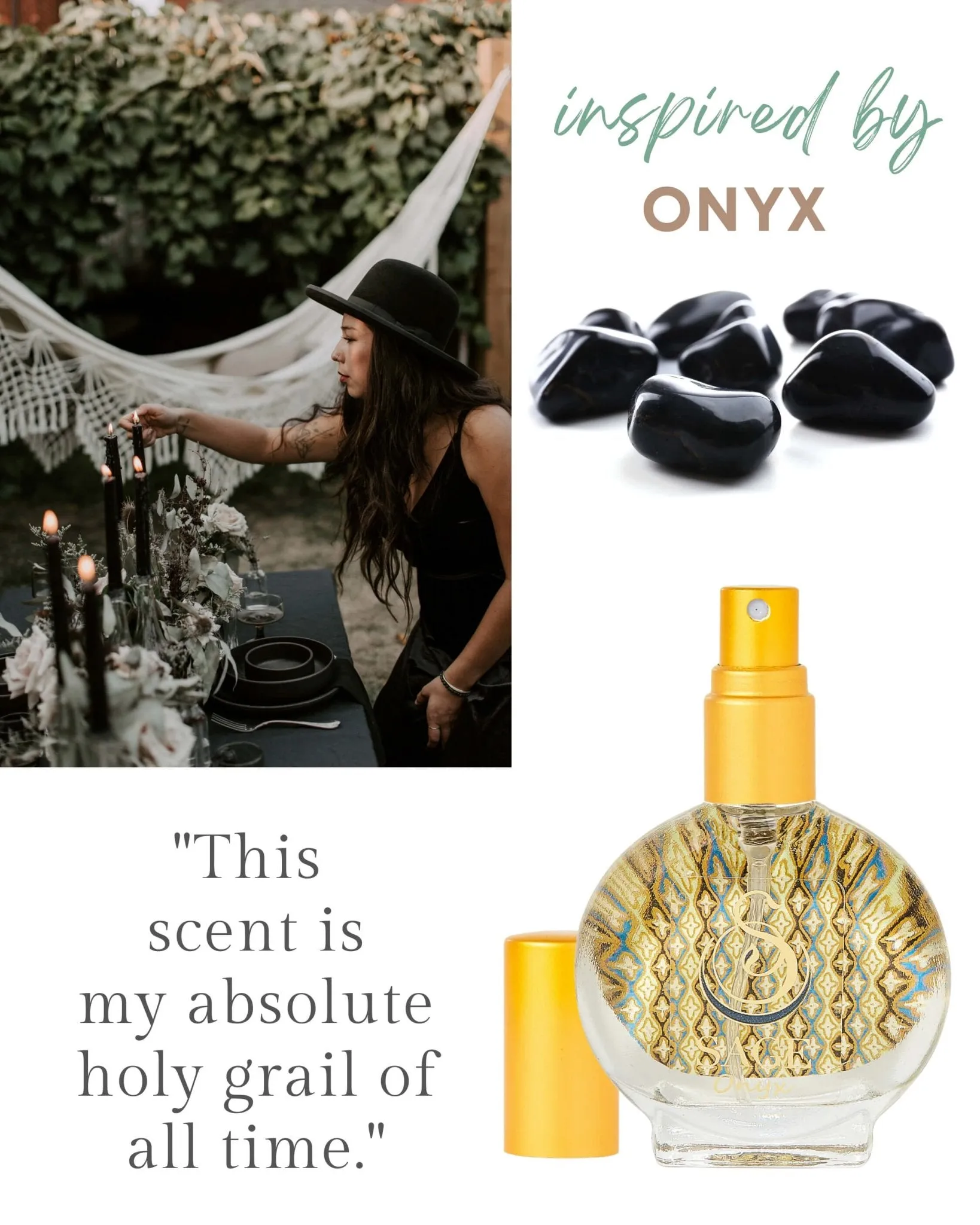 PETITE EARTHY TRIO ~ Diamond, Onyx, and Amber Organic Eau de Toilette Mini Gift Set by Sage