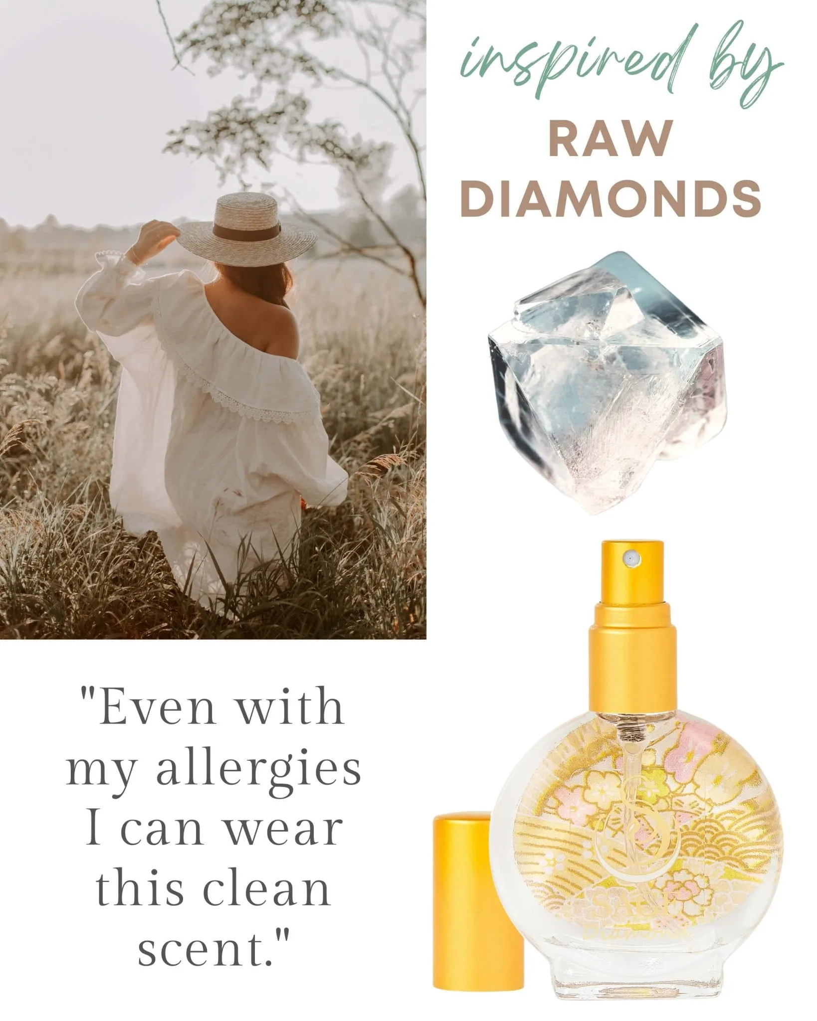 PETITE EARTHY TRIO ~ Diamond, Onyx, and Amber Organic Eau de Toilette Mini Gift Set by Sage