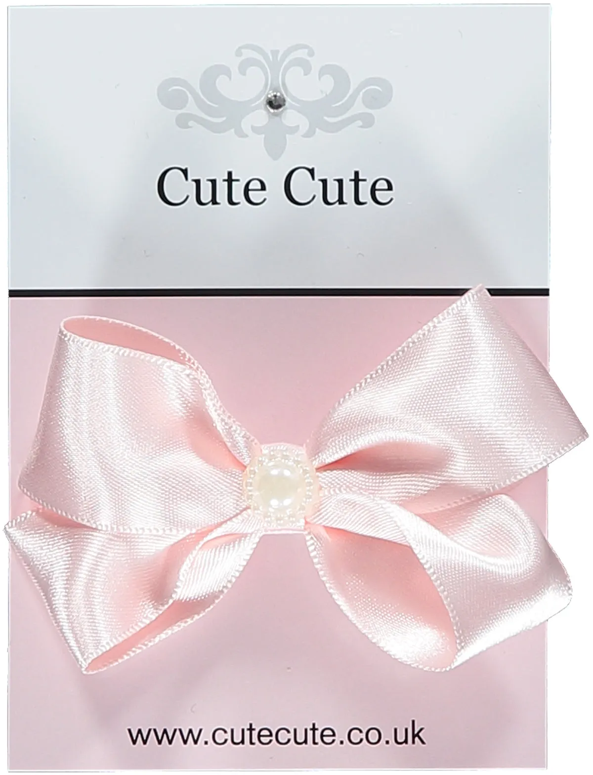 Pink Small Satin Bow Hairclip