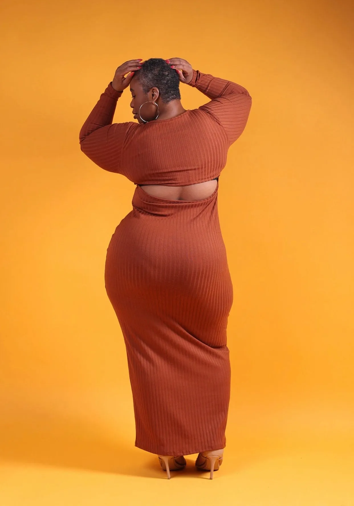 Plus Size Open Back Dress