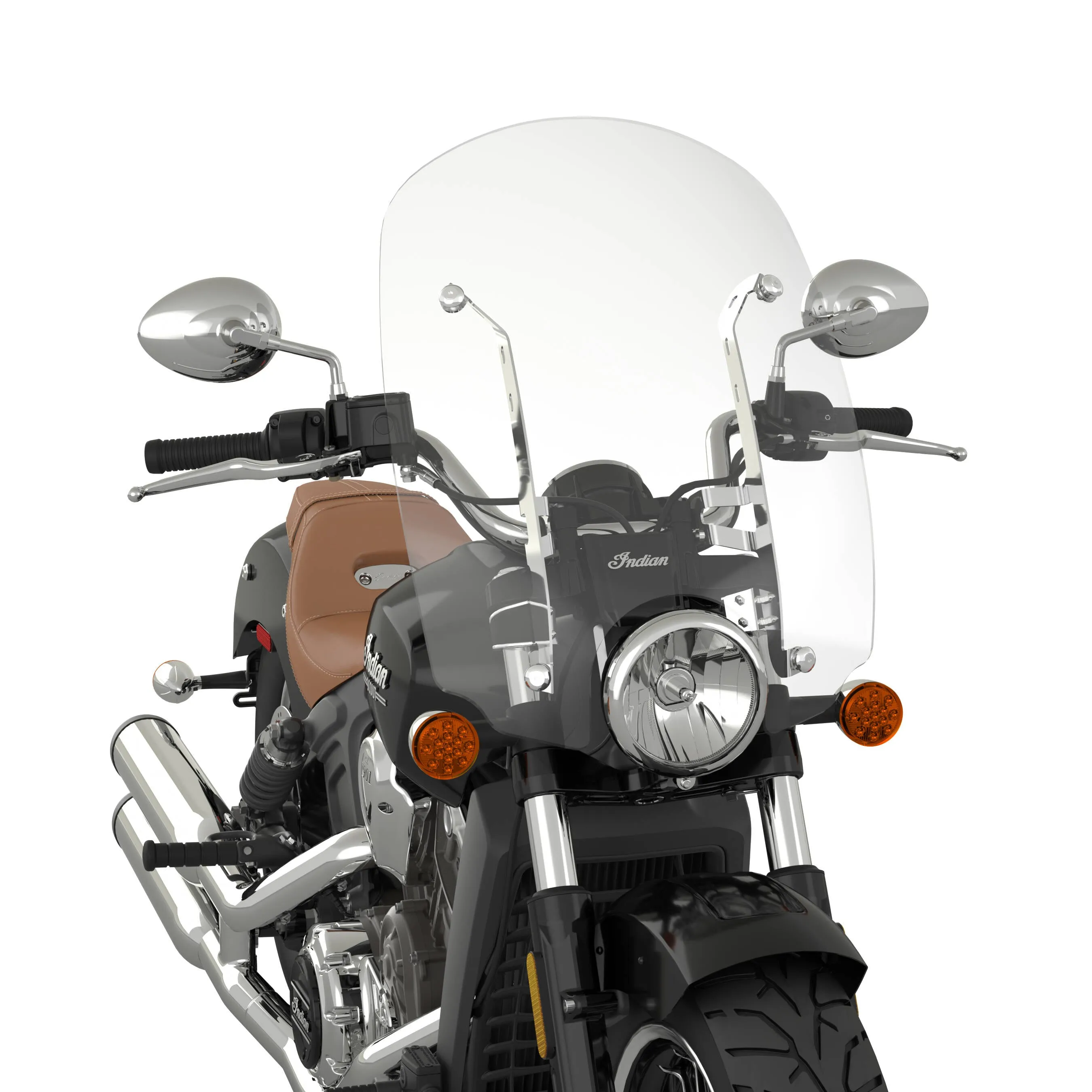 Polycarbonate 21 in. Quick Release Windshield, Chrome