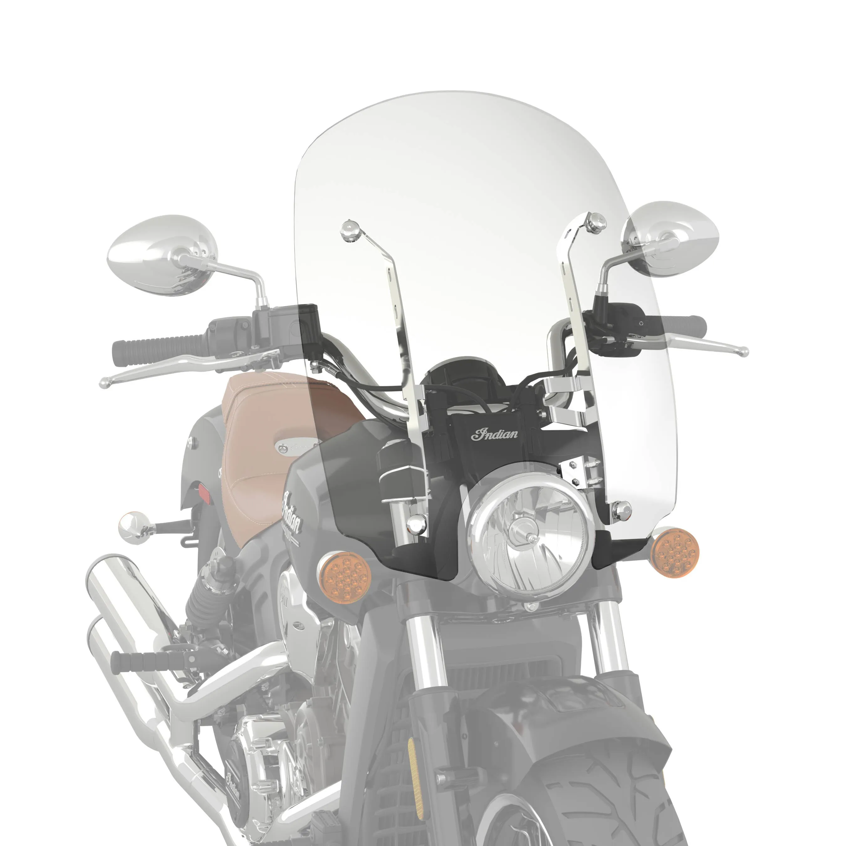 Polycarbonate 21 in. Quick Release Windshield, Chrome