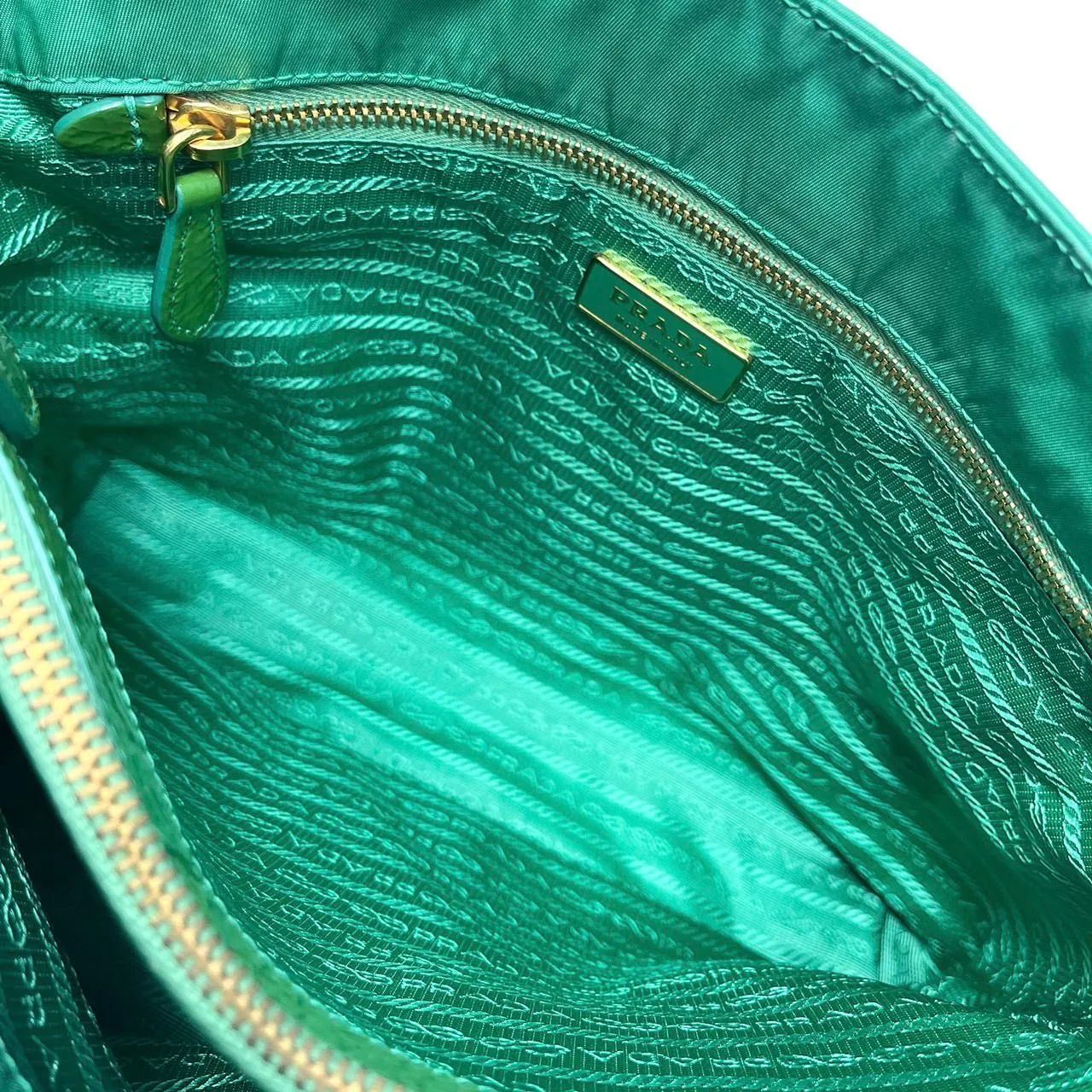 Prada Green Nylon Shoulder Bag
