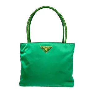 Prada Green Nylon Shoulder Bag