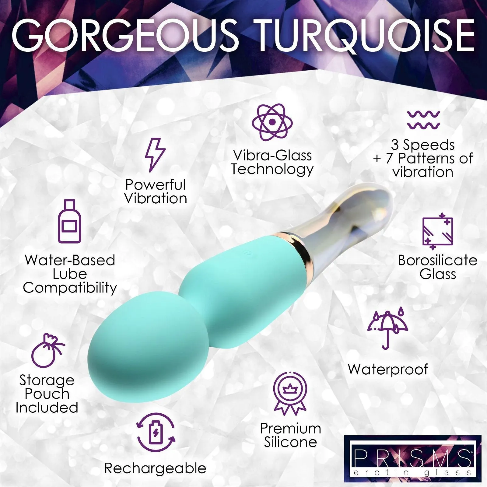 Prisms 10x Dual Ended Silicone & Glass Wand