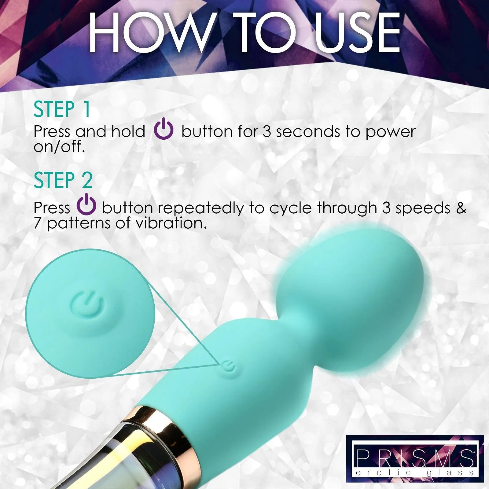 Prisms 10x Dual Ended Silicone & Glass Wand