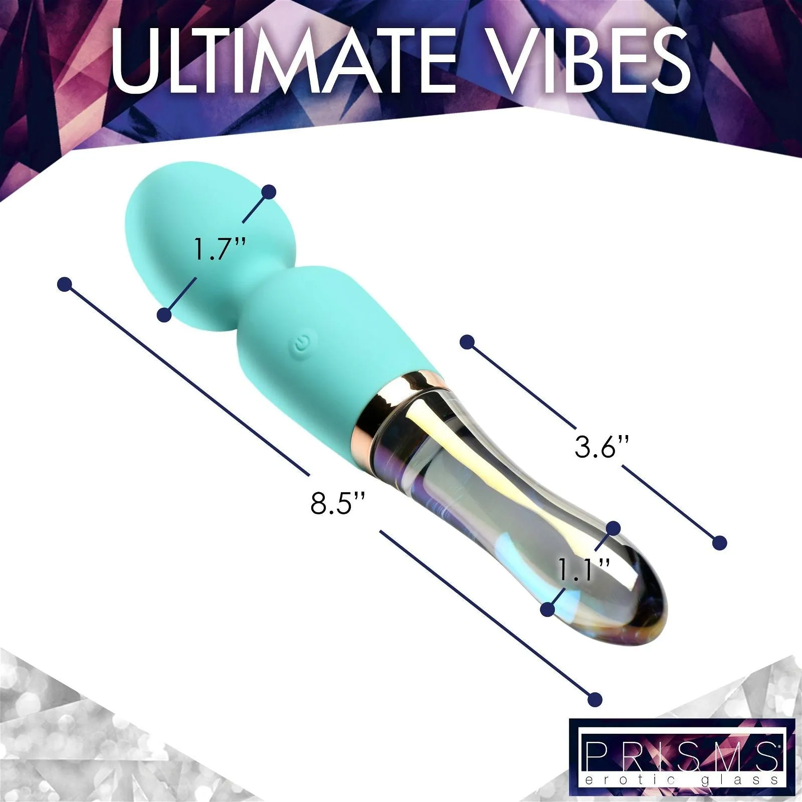 Prisms 10x Dual Ended Silicone & Glass Wand
