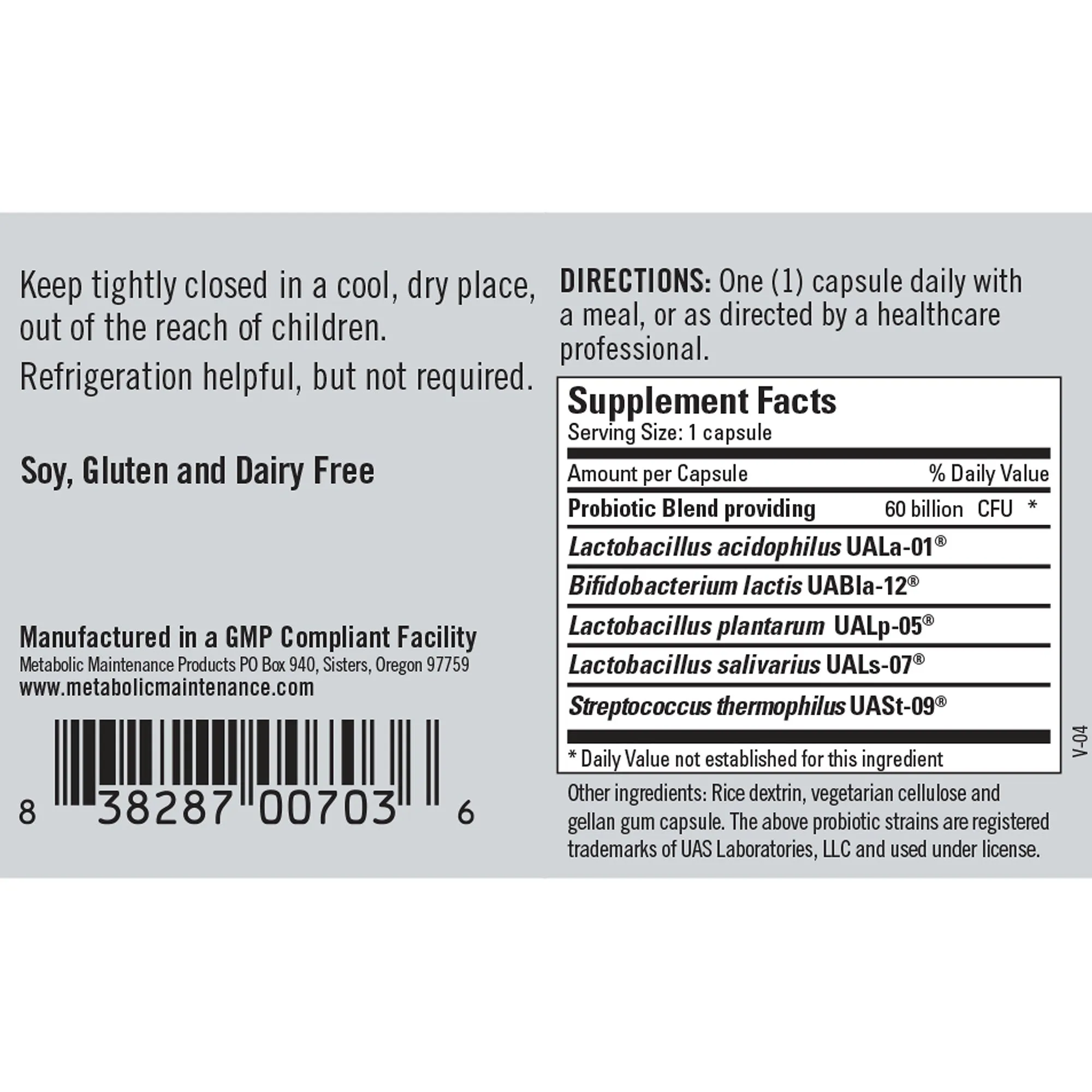 Probiotic HPSS (High Potency, Shelf Stable)